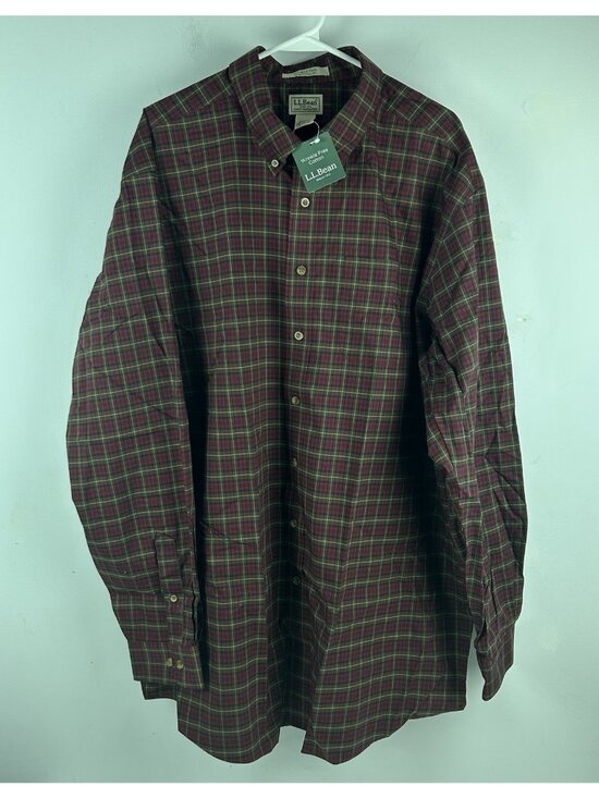 L.L. Bean Other - LL Bean Men's Red Plaid 2xlt Tall Button Up 218574 NWT Traditional Fit